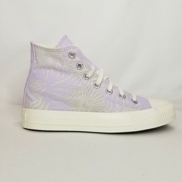 Converse Chuck Taylor All Star Floral Print Sneaker Women's Size 5.5 Lilac NWT - Picture 4 of 8